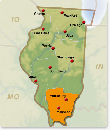 Karte Illinois Trails to Adventure