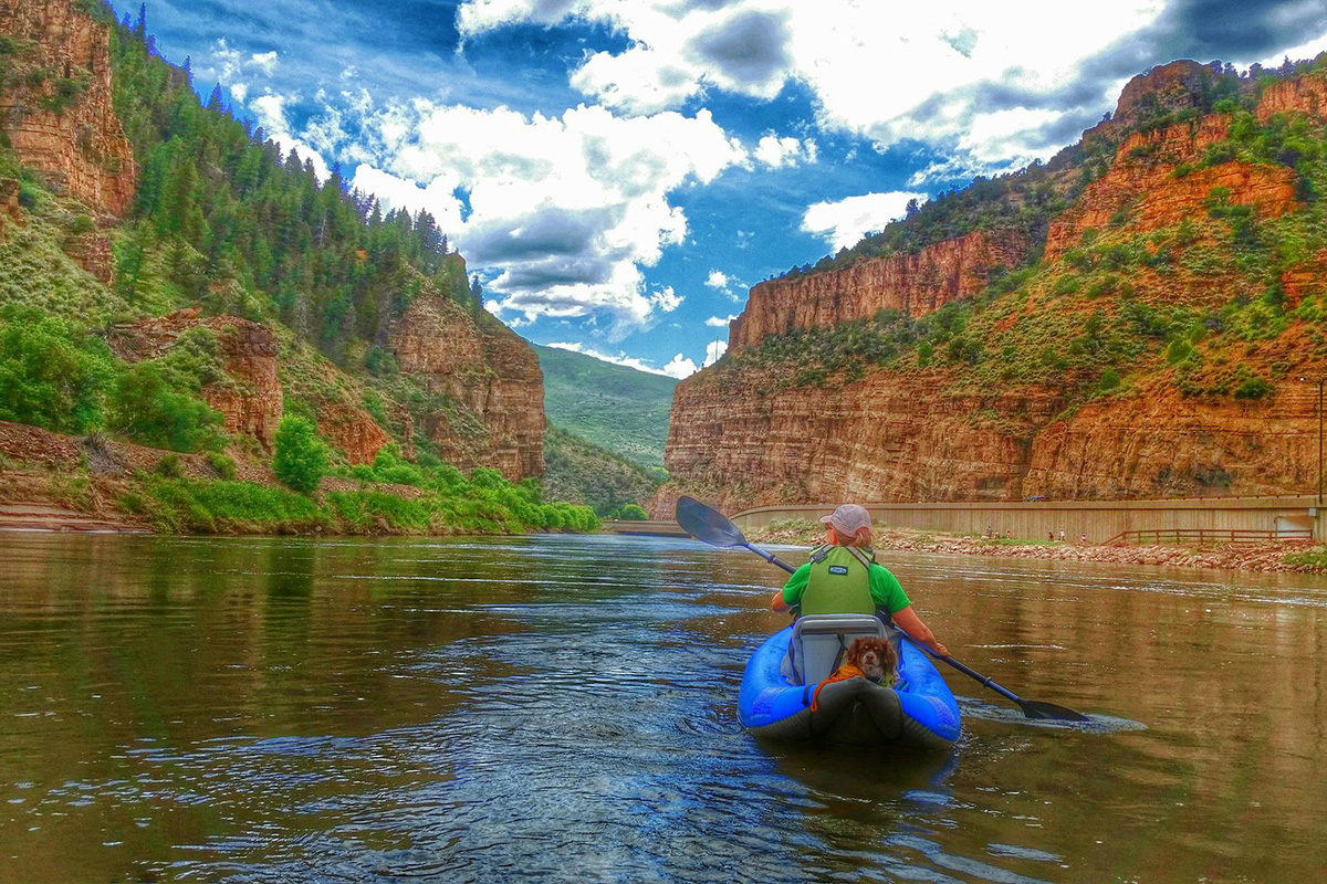 Kayaker in Glenwood Canyon, Glenwood Springs, Colorado