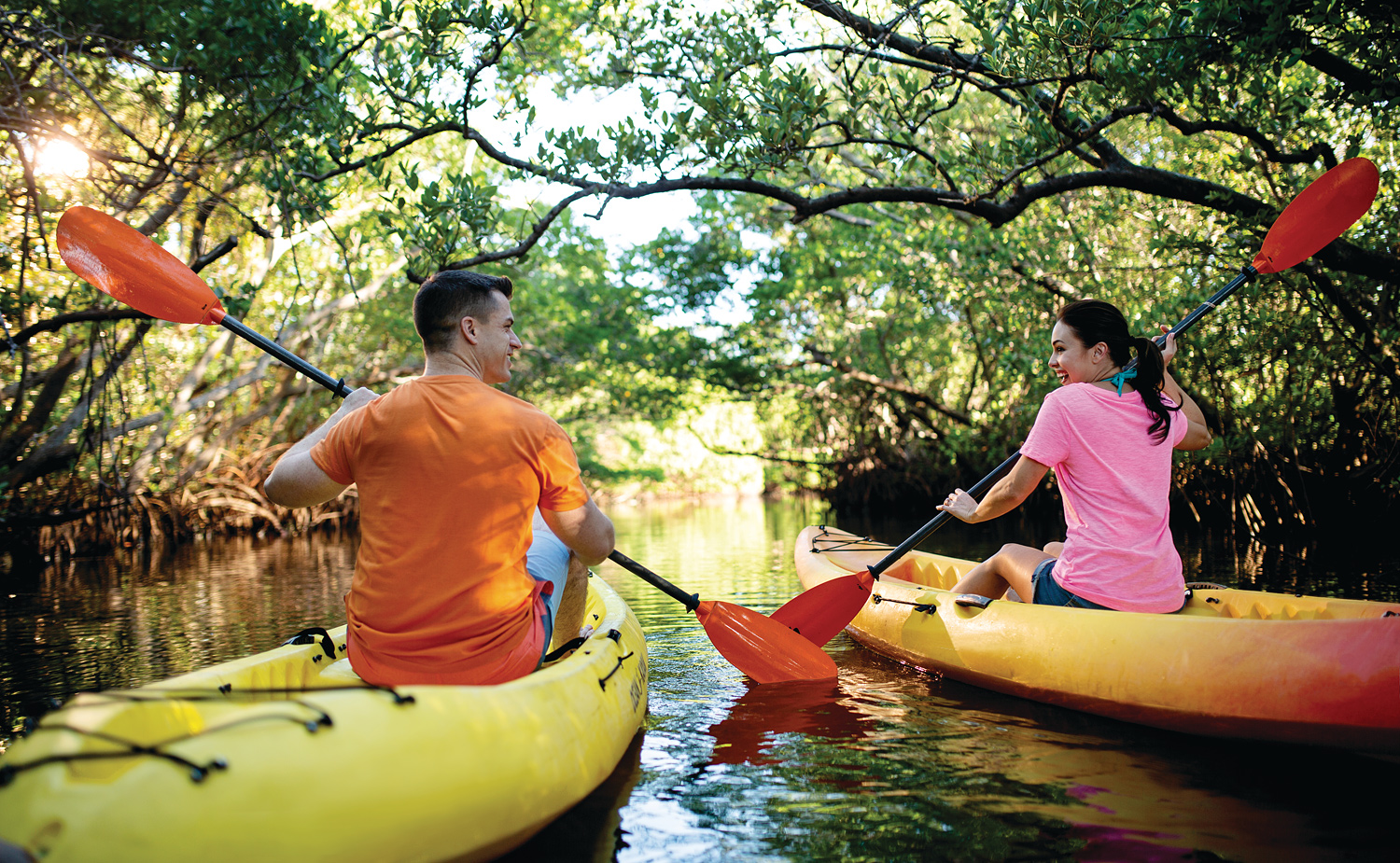 Kayak Couple Paddles, Bradenton Area, Florida - Credit: Bradenton Area CVB