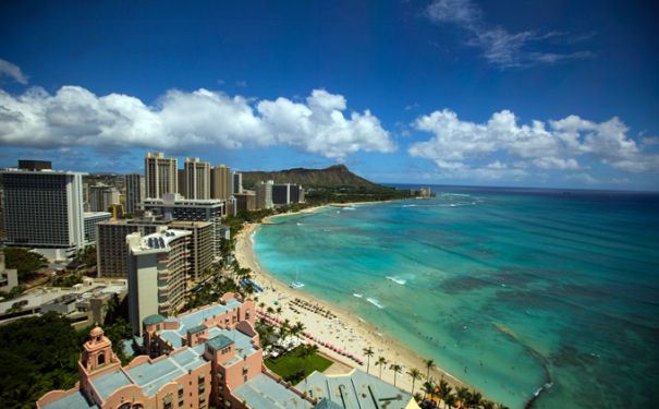 HI/Oahu/Allgemein/Honolulu Waikiki Beach Aerial 3