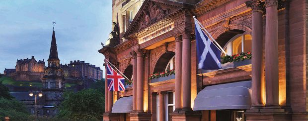 Außenansicht, Waldorf Astoria Edinburgh - The Caledonian, Edinburgh, Schottland Credit - Exepdia