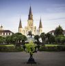 Cabildo Presbytere and St Louis Cathedral, mit Andrew Jackson Statue, Jackson Square, New Orleans, Louisiana - Credit: LOT